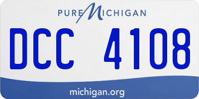 MI license plate DCC4108