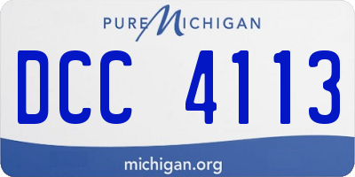 MI license plate DCC4113