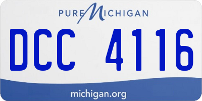 MI license plate DCC4116