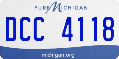 MI license plate DCC4118