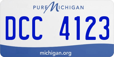 MI license plate DCC4123