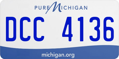 MI license plate DCC4136