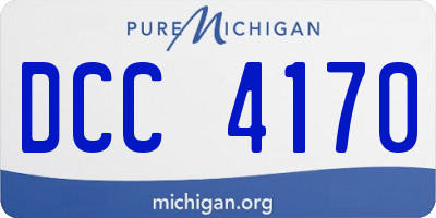 MI license plate DCC4170