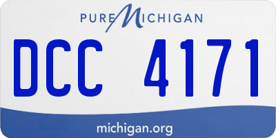 MI license plate DCC4171