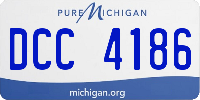 MI license plate DCC4186