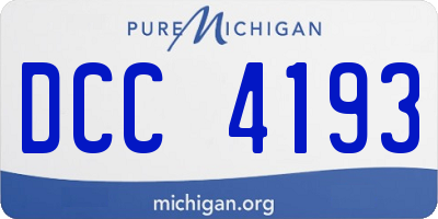 MI license plate DCC4193