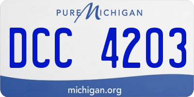 MI license plate DCC4203