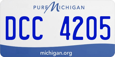 MI license plate DCC4205