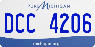 MI license plate DCC4206