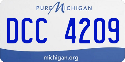 MI license plate DCC4209