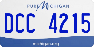 MI license plate DCC4215