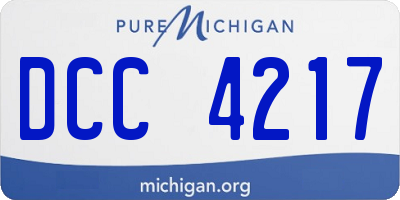 MI license plate DCC4217