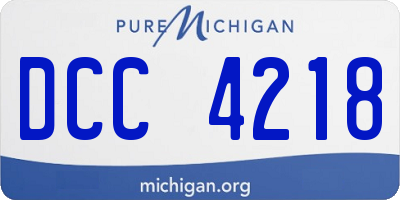 MI license plate DCC4218