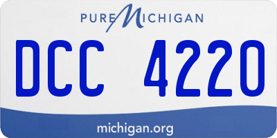 MI license plate DCC4220