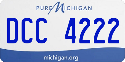 MI license plate DCC4222