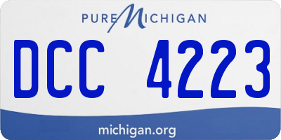 MI license plate DCC4223