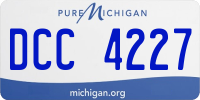 MI license plate DCC4227