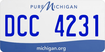MI license plate DCC4231