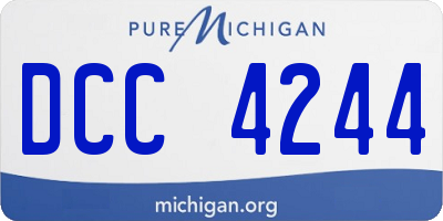 MI license plate DCC4244