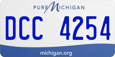 MI license plate DCC4254