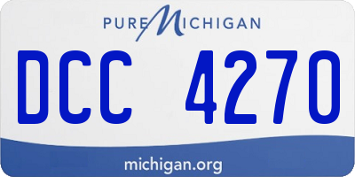 MI license plate DCC4270