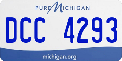 MI license plate DCC4293