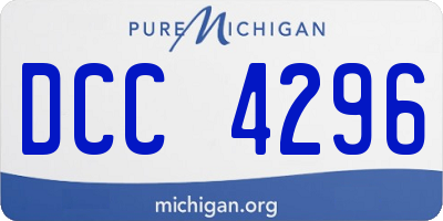 MI license plate DCC4296