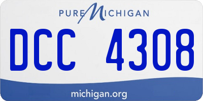 MI license plate DCC4308