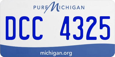 MI license plate DCC4325