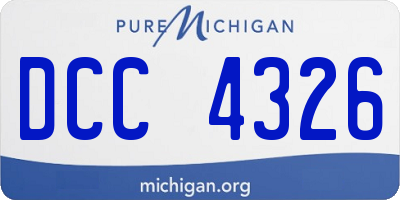 MI license plate DCC4326