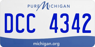MI license plate DCC4342