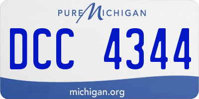 MI license plate DCC4344