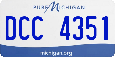 MI license plate DCC4351