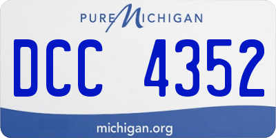 MI license plate DCC4352