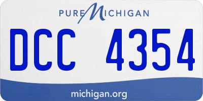 MI license plate DCC4354