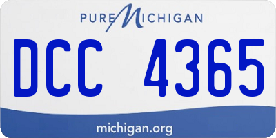 MI license plate DCC4365