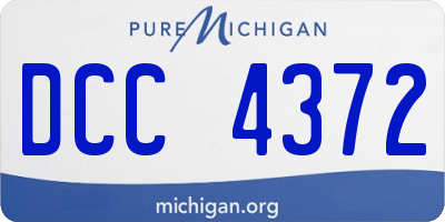 MI license plate DCC4372