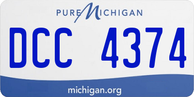 MI license plate DCC4374