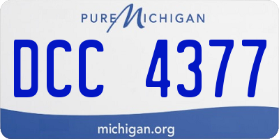 MI license plate DCC4377