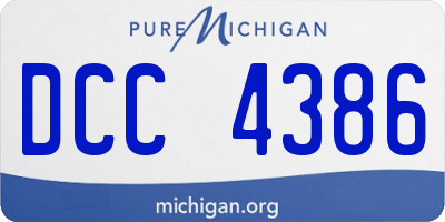 MI license plate DCC4386