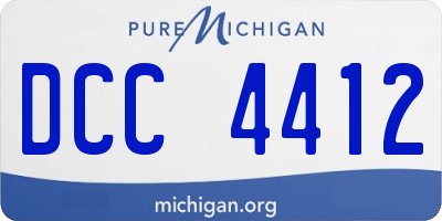 MI license plate DCC4412