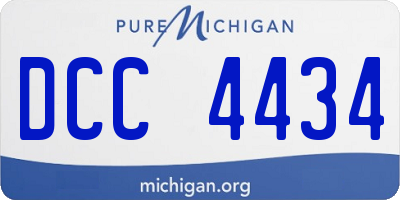 MI license plate DCC4434