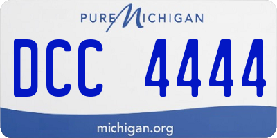 MI license plate DCC4444