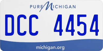 MI license plate DCC4454