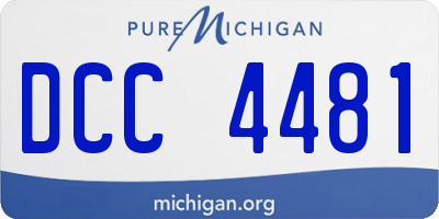 MI license plate DCC4481