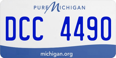 MI license plate DCC4490