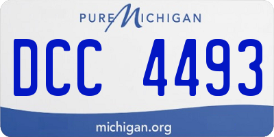 MI license plate DCC4493
