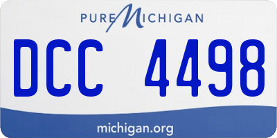 MI license plate DCC4498