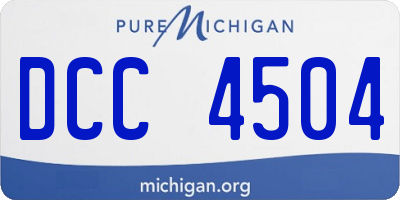 MI license plate DCC4504