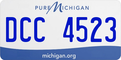 MI license plate DCC4523